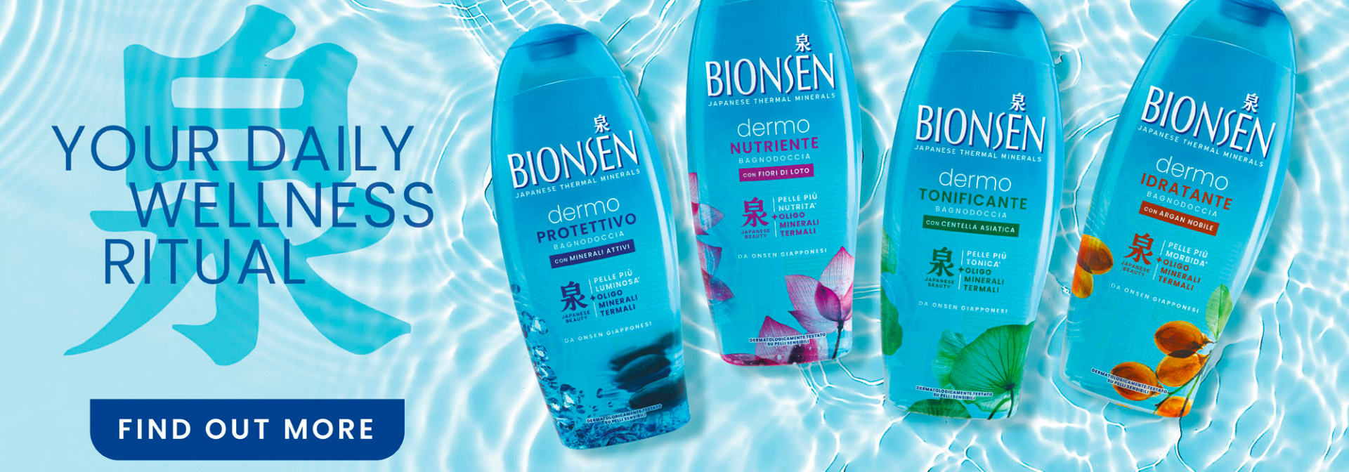 banner con bagnoschiuma Bionsen